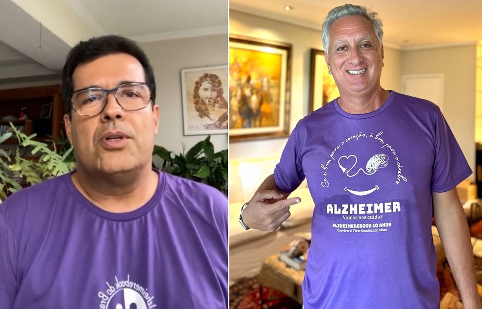 André Trigueiro e Marcus Vinicius Freire apoiam a campanha "Alzheimer, conviver é viver" — Foto: Divulgação
