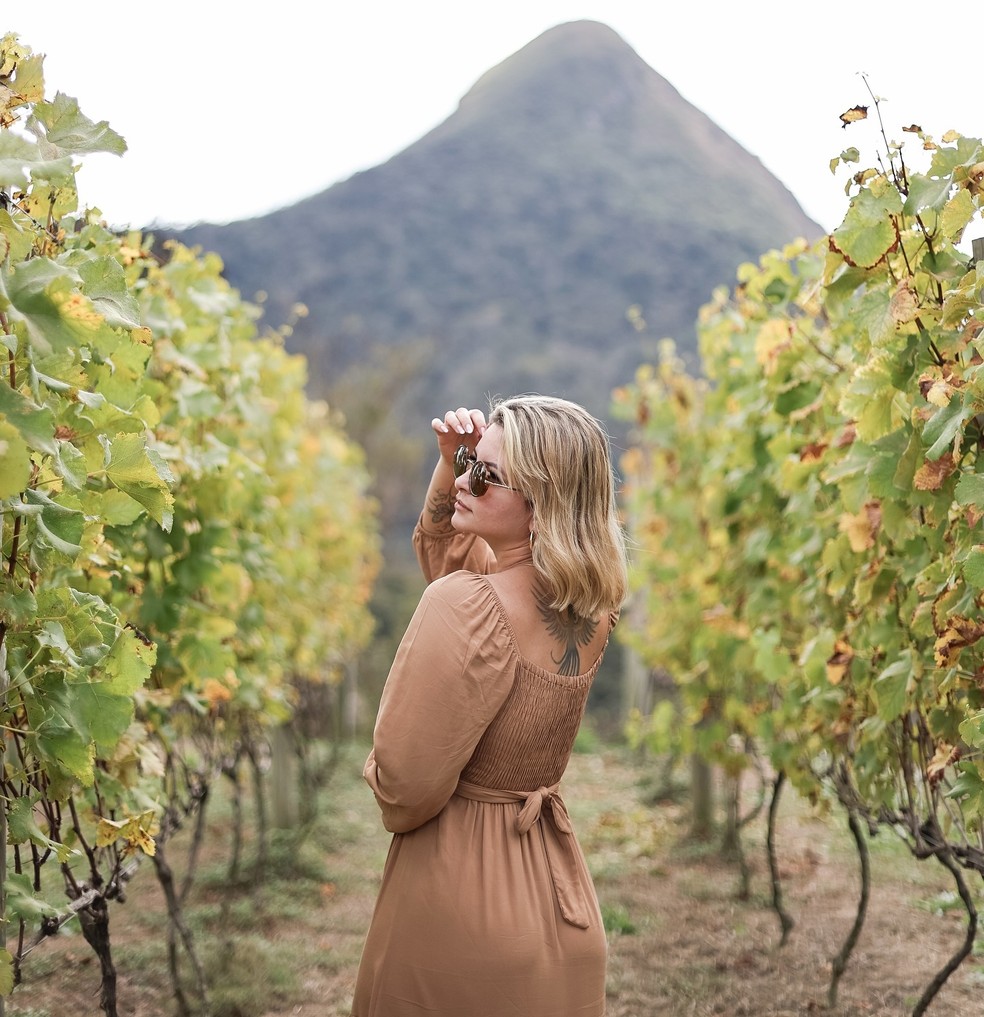 A empresária Luane Passaroni, de Cabo Frio, se deliciou com a visita — Foto: Arquivo pessoal