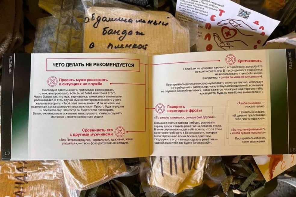 Guia do governo russo para esposas de soldados que voltam da guerra suportem poss&iacute;veis abusos sexuais &mdash; Foto: Reprodu&ccedil;&atilde;o