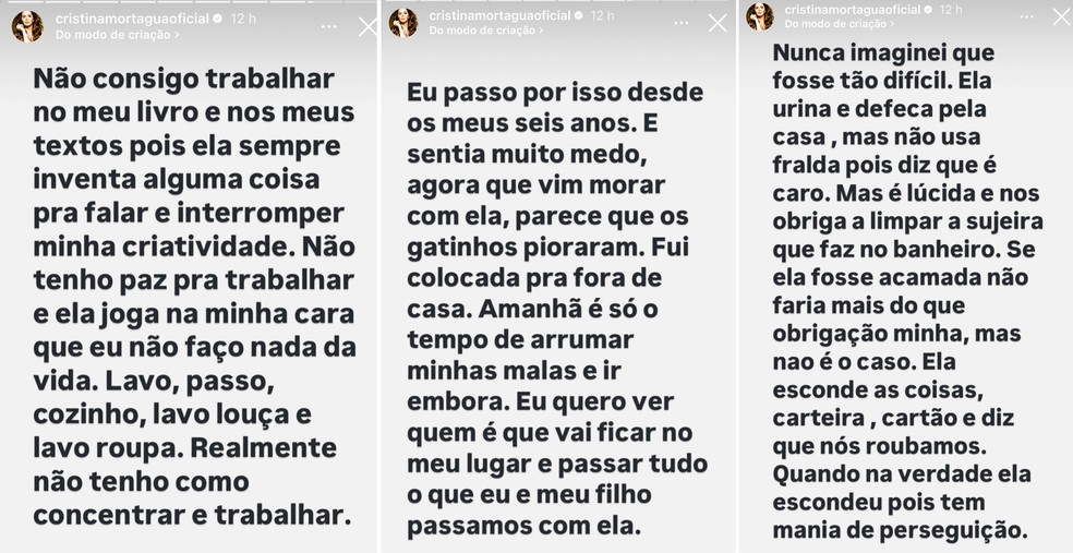 Cristina Mortágua pede ajuda na web — Foto: Instagram