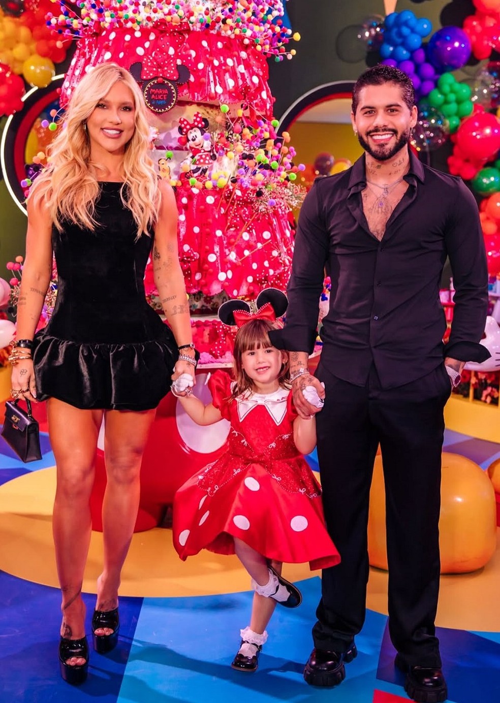 Virginia e Zé Flipe na festa da filha, em Goiânia — Foto: Reprodução/Instagram
