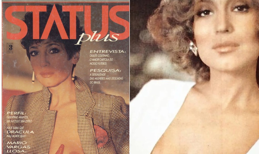 Susana Vieira já posou nua para diferentes revistas ao longo da vida — Foto: Status plus/Reprodução e Reprodução/Instagram