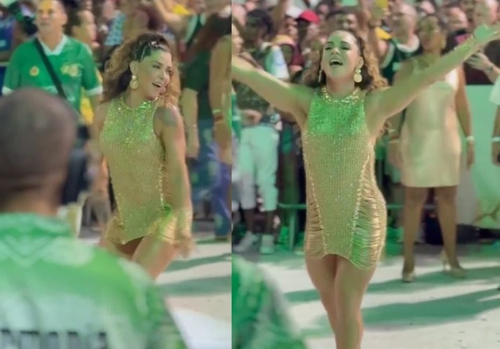 Fabíola de Andrade no evento na Cidade do Samba — Foto: reprodução/ instagram