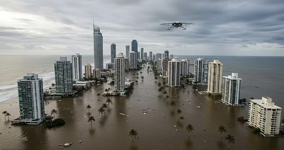 Gold Coast (Austrália) 'debaixo d'água em 2100' — Foto: ImageFX