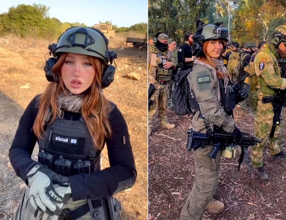 Natalia Fadeev em treinamento militar israelense — Foto: Reprodução/Instagram