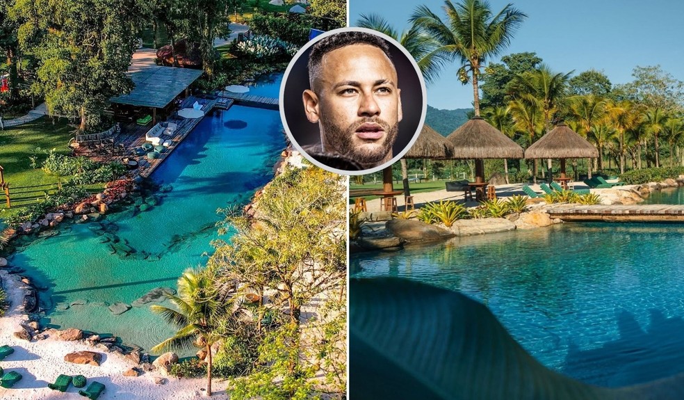 O lago da mansão de Neymar em Mangaratiba — Foto: Instagram
