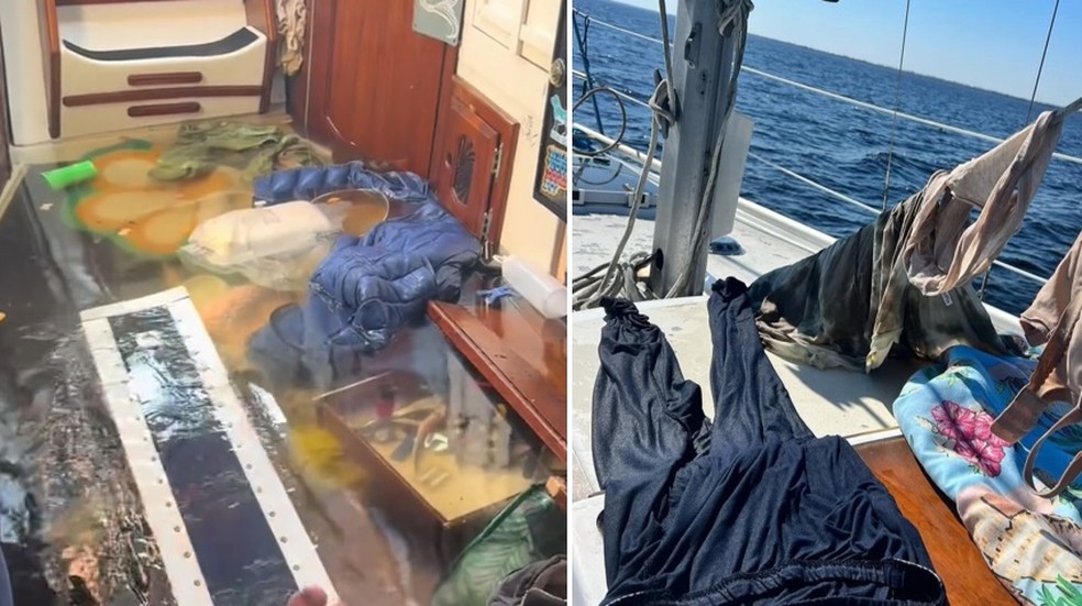 Mulher compra barco no facebook e fica à deriva por cinco dias após o naufrágio — Foto: Reprodução / TikTok - Claire Erin