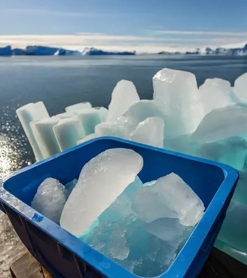 empresa transporta 'gelo gourmet' do Ártico por 14,5 mil quilômetros para bebidas de influencers ricos em Dubai — Foto: Divulgação/Arctic Ice