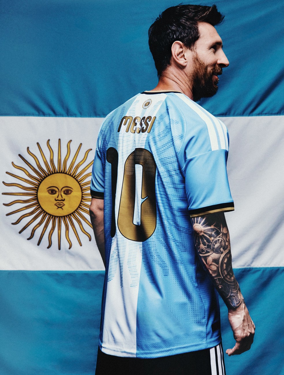 Camisa especial para despedida de Messi pela Argentina — Foto: Divulgação / Adidas