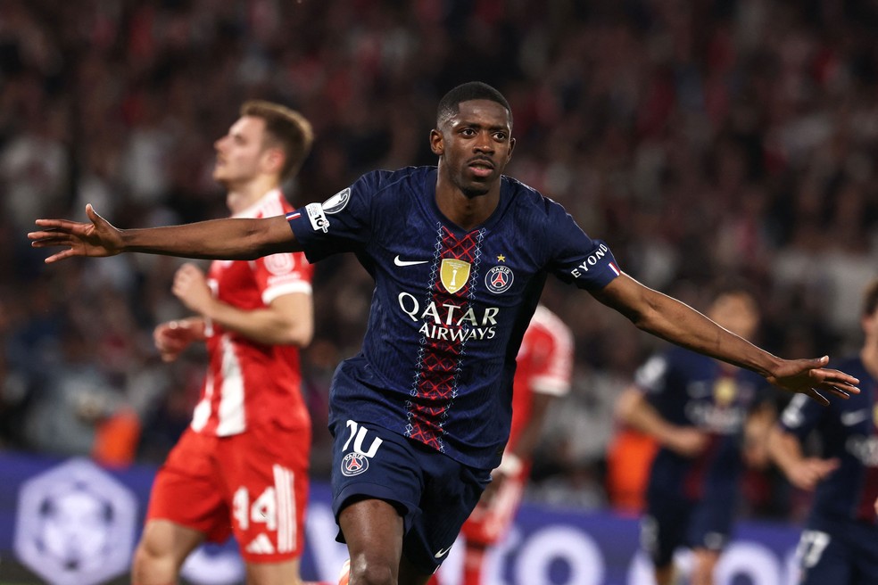 Dembelé, do PSG, destaque da França e Bola de Ouro 2025 marca dois no duelo com o Bayern — Foto: FRANCK FIFE / AFP