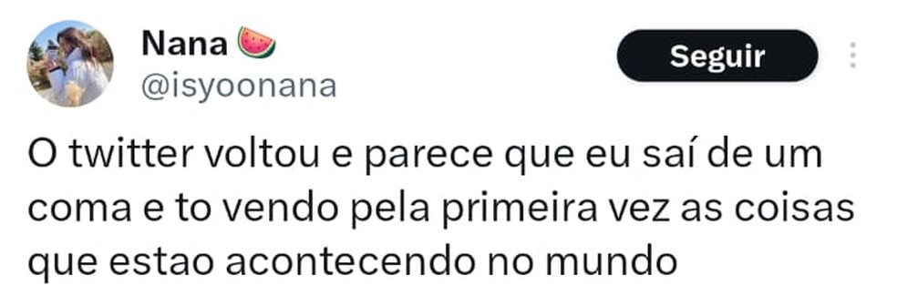 Meme sobre volta do X — Foto: Reprodução