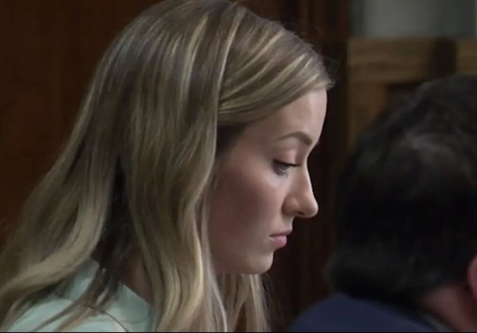 McKenna Kindred, em tribunal nos EUA — Foto: Reprodução