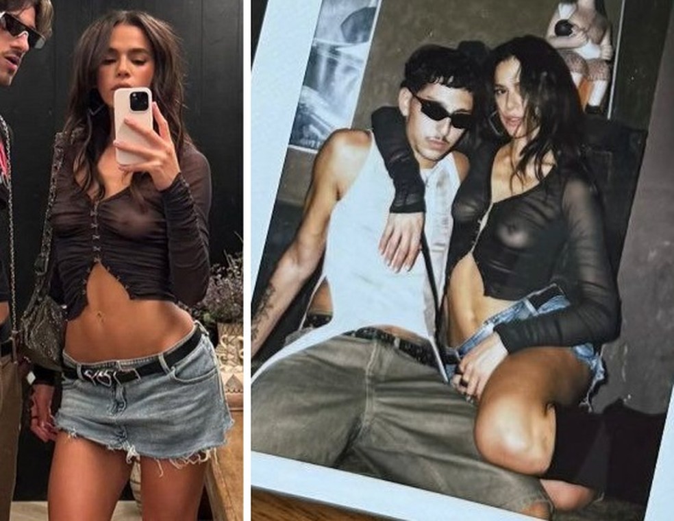 Bruna Marquezine usa transpar&ecirc;ncia e acaba mostrando demais em festa de amigo &mdash; Foto: Instagram