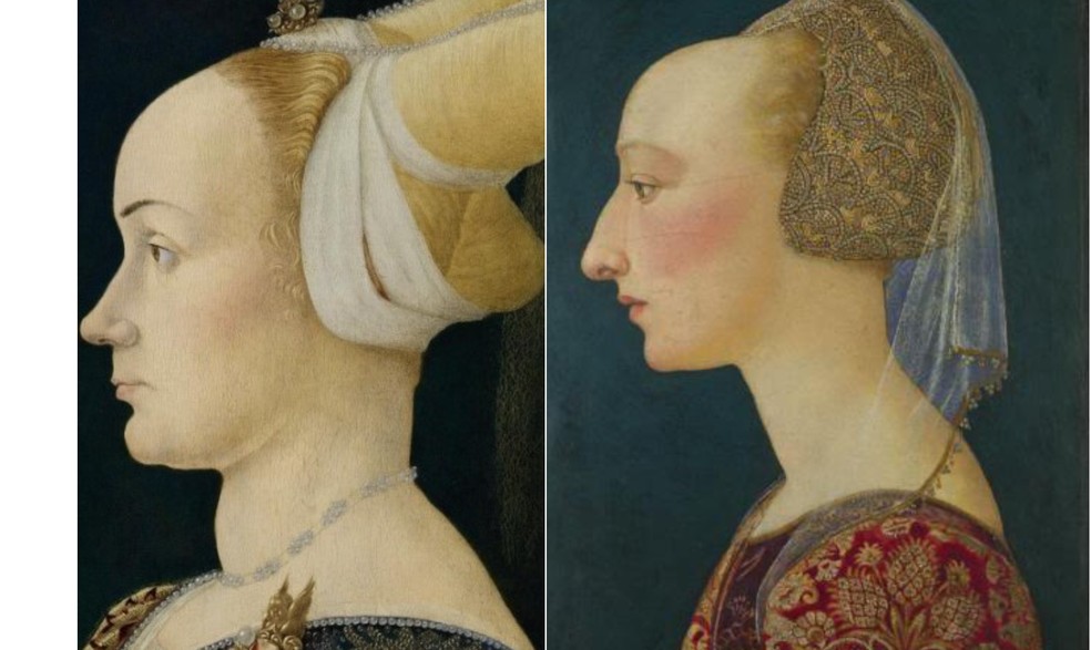 No final do século XIV, sob o comando da Rainha Elizabeth da Bavária, surgiu a moda da testa alta e do pescoço de cisne. — Foto: Reprodução