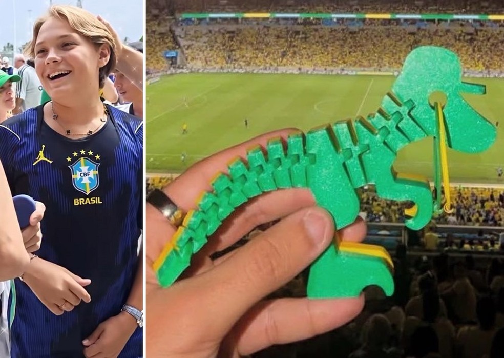 O chaveirinho que Davi Lucca, filho de Neymar, est&aacute; vendendo na Copa &mdash; Foto: Reprodu&ccedil;&atilde;o/Instagram
