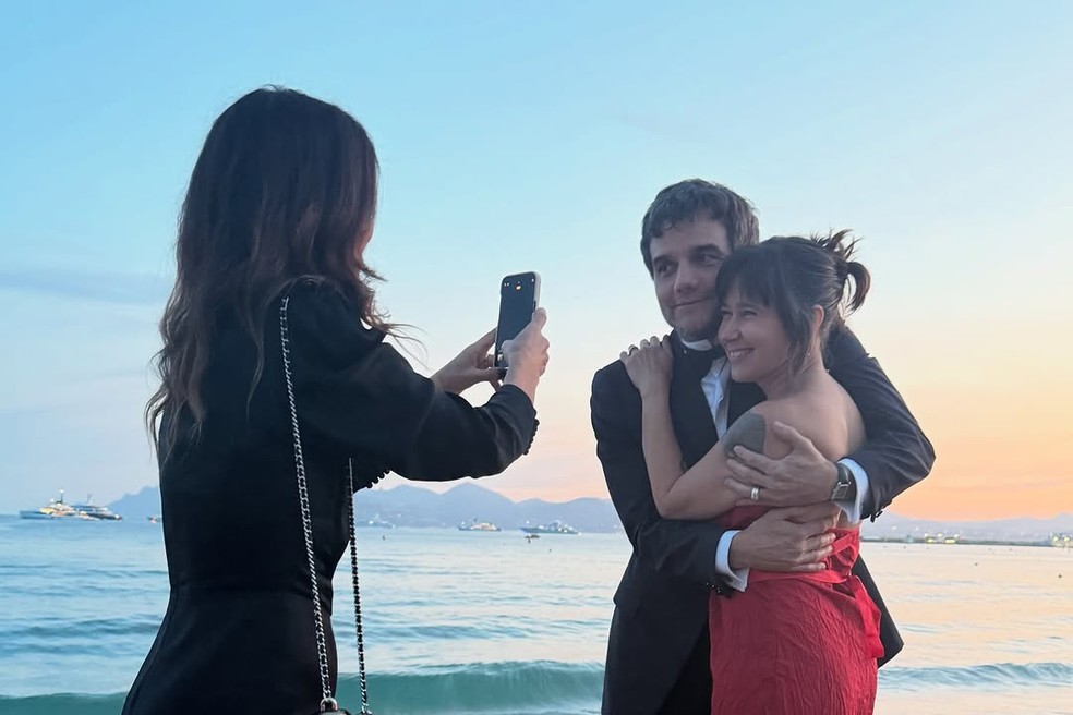 Wagner Moura com a esposa, Sandra Delgado — Foto: Reprodução/Instagram