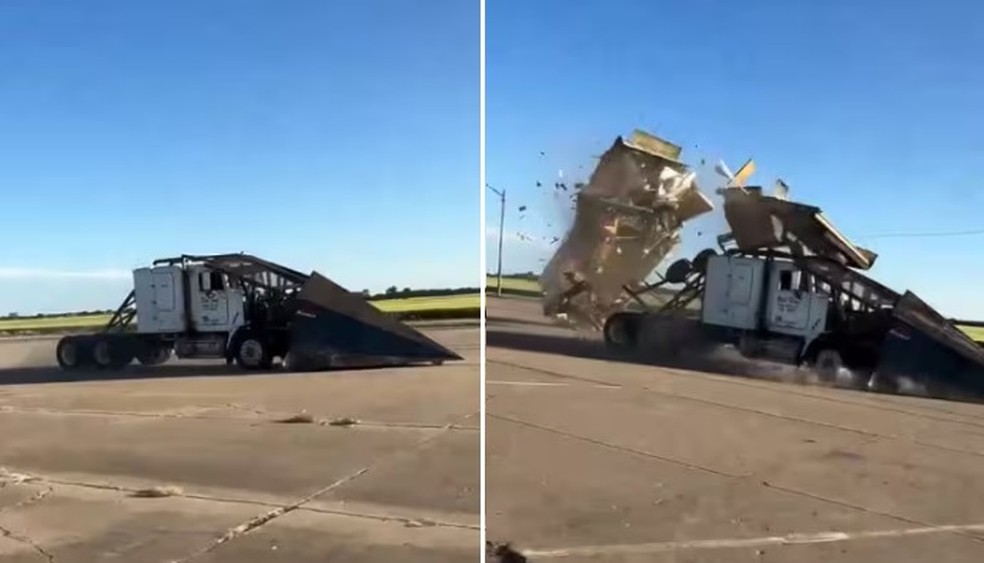 Teste com 'Buttercup', o 'caminh&atilde;o mais forte do mundo' &mdash; Foto: Reprodu&ccedil;&atilde;o/X