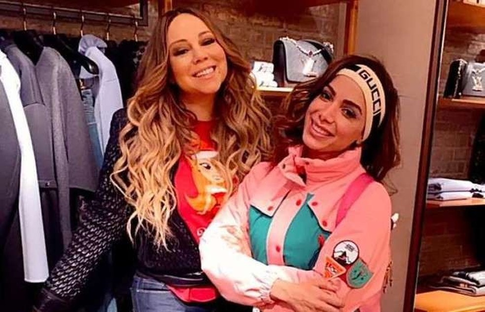 Mariah Carey e Anitta se encontram, por acaso, em Aspen, nos Estados Unidos — Foto: reprodução