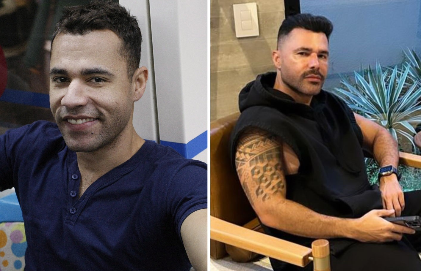 Rodrigo Sant'Anna curte férias antes do 'BBB' e beija marido