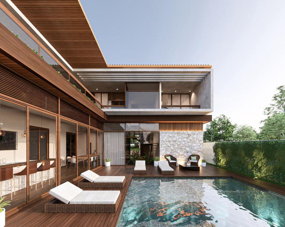 A mansão que João Gomes não gostou em condomínio de luxo em PE — Foto: Instagram/@agamaarquitetura