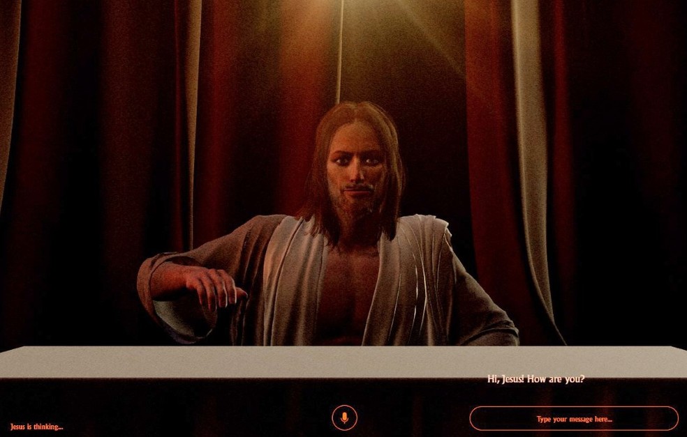 Plataforma 'AI Jesus' faz fi&eacute;is falarem diretamente com o 'filho de Deus' &mdash; Foto: Reprodu&ccedil;&atilde;o
