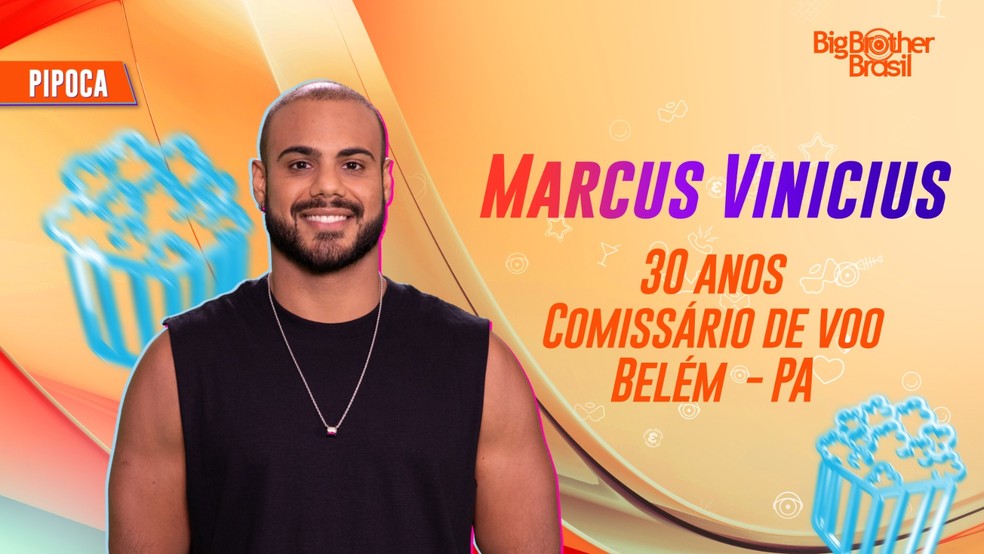Marcus Vinicius, pipoca do "BBB 24" — Foto: Divulgação
