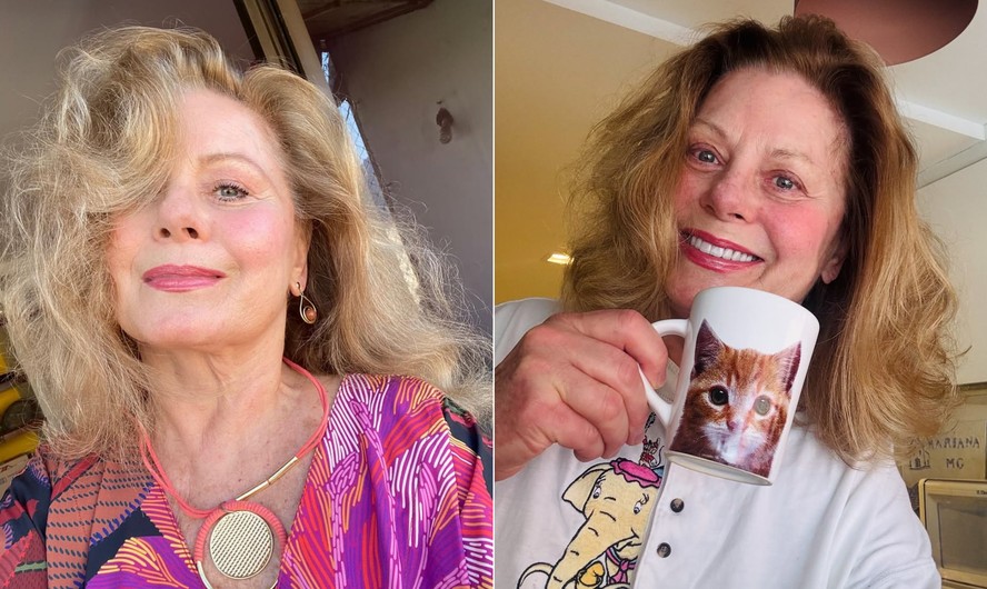 Vera Fischer em fotos publicadas em seu perfil no Instagram: quase 2 milhões de seguidores