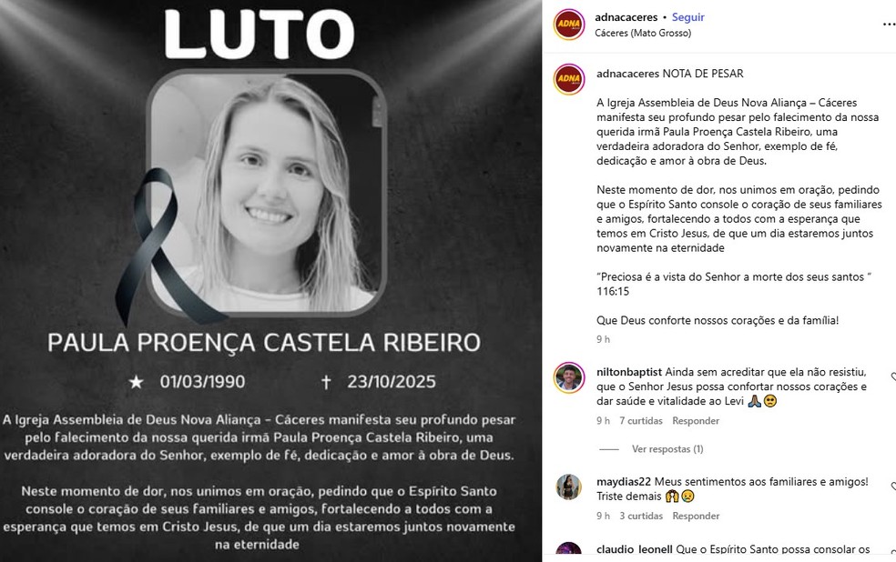 Morre Paula Proença, prima de Ana Castela — Foto: Reprodução/ Instagram