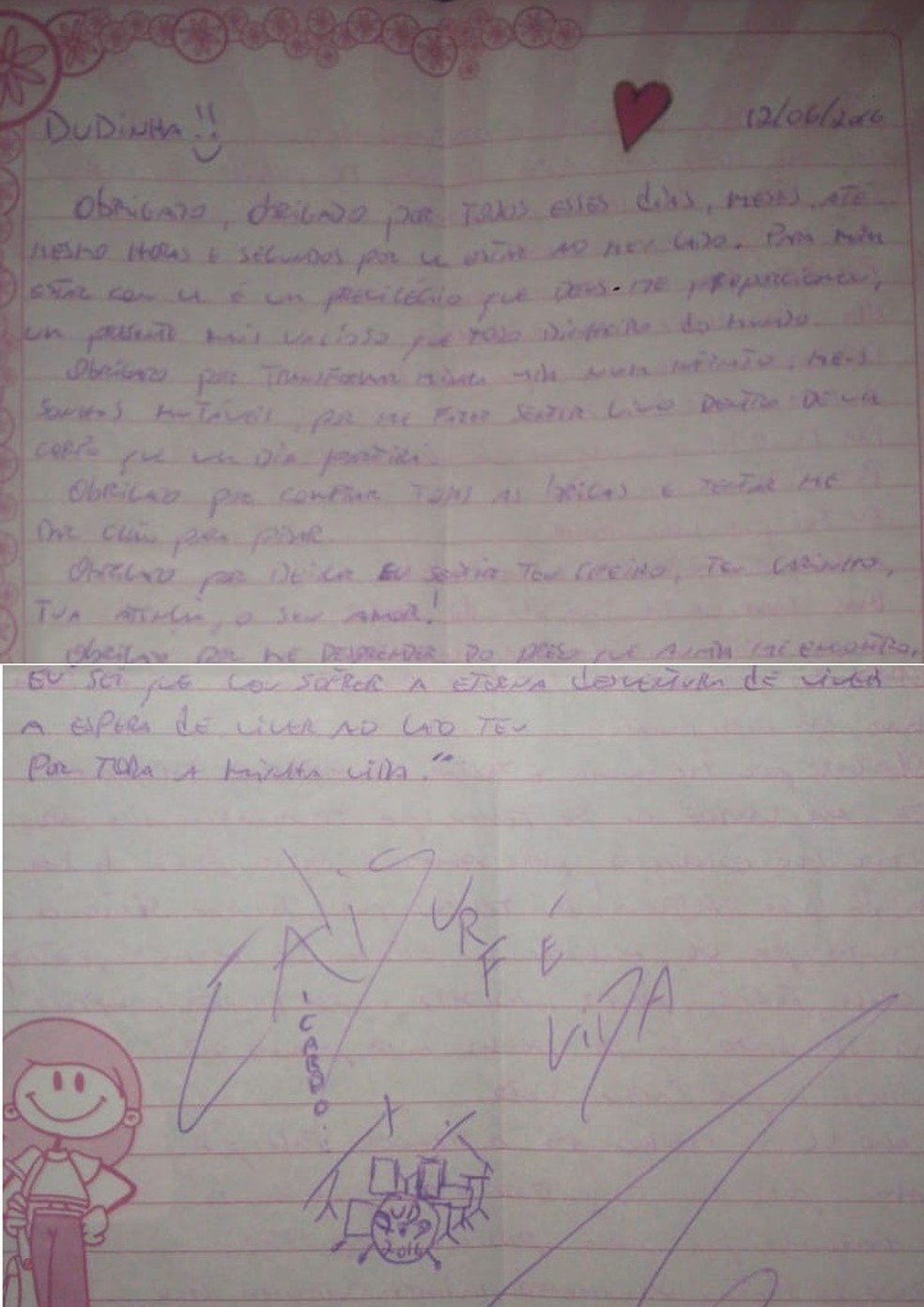 A carta que Cristian Cravinhos teria escrito para o namorado da cadeia — Foto: Instagram