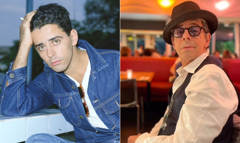 Taumaturgo Ferreira na época de 'Hipertensão' e atualmente — Foto: Adir Mera; Reprodução/ Instagram