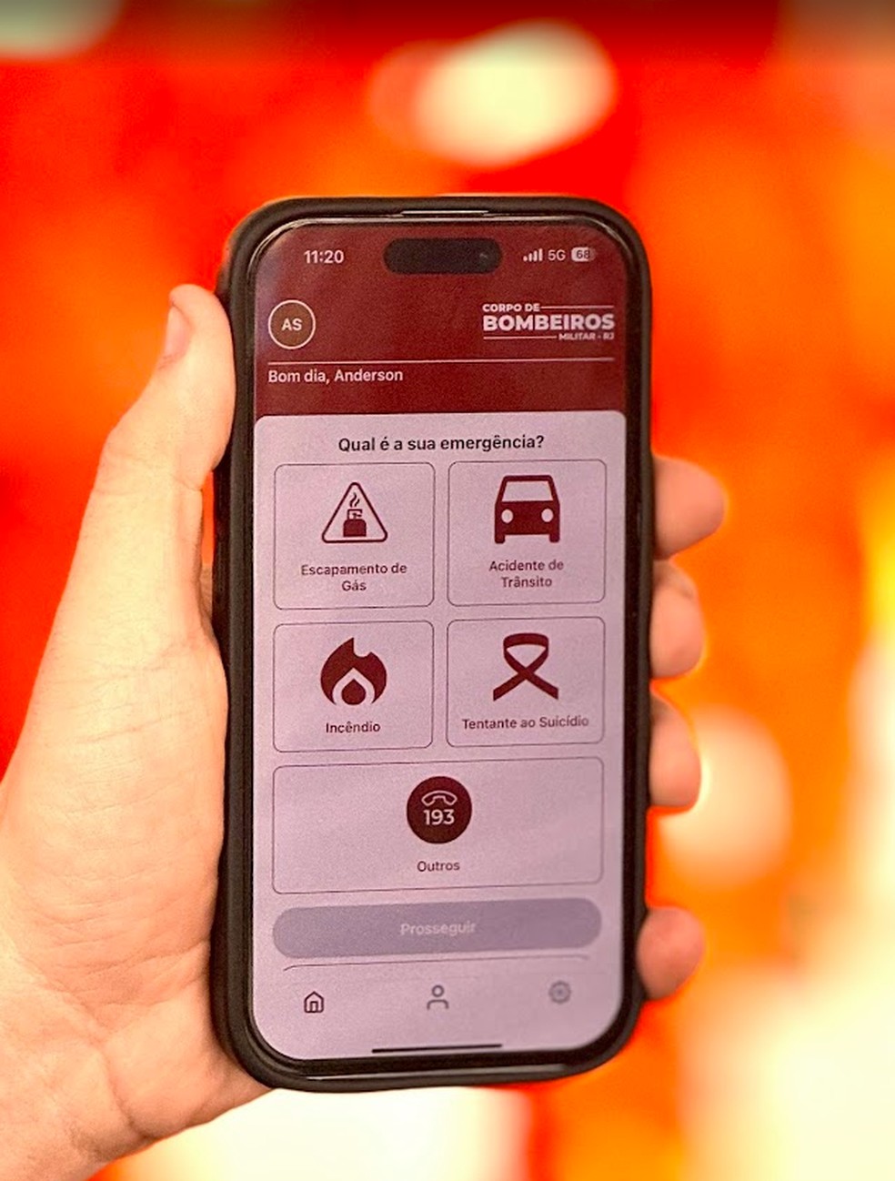 Interface do aplicativo 193RJ — Foto: Divulgação