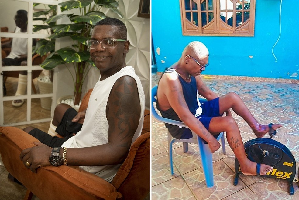 MC Marcinho se recupera em casa após cirurgia do coração — Foto: Roberto Moreyra e Arquivo pessoal