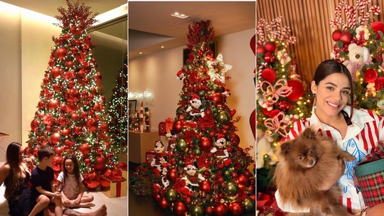 Vermelho toma conta das árvores dos famosos em 2025: tem opção clássica, com ursinhos, maximalista... Veja inspirações! Vermelho toma conta das árvores dos famosos em 2025: tem opção clássica, com ursinhos, maximalista... Veja inspirações!