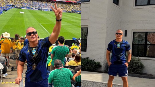 Vivendo romance com m&atilde;e de Vini Jr., ex de Jojo Todynho assistiu a jogo do Brasil em est&aacute;dio de Houston