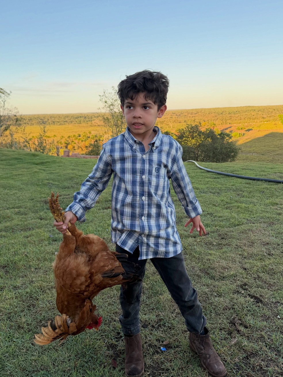Murilo Huff mostrou L&eacute;o se divertindo na fazenda da fam&iacute;lia &mdash; Foto: Reprodu&ccedil;&atilde;o/Instagram