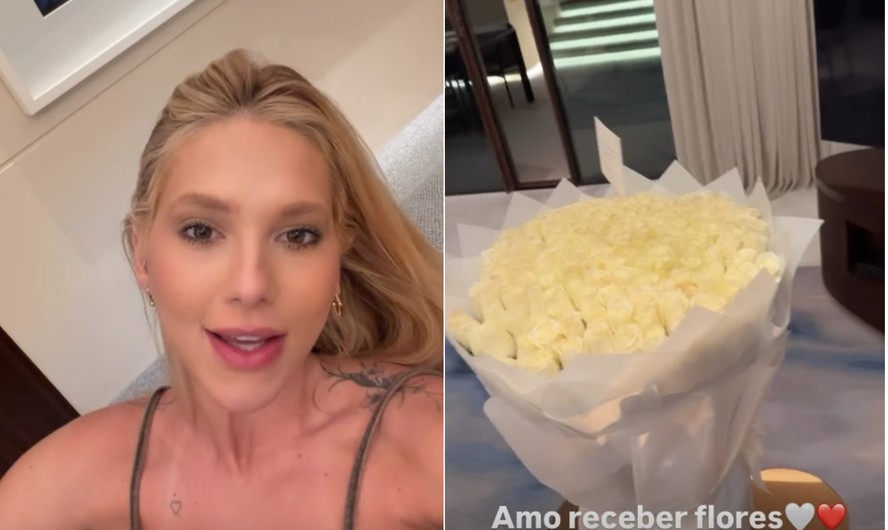 Virginia ganha flores em Dubai e revela remetente