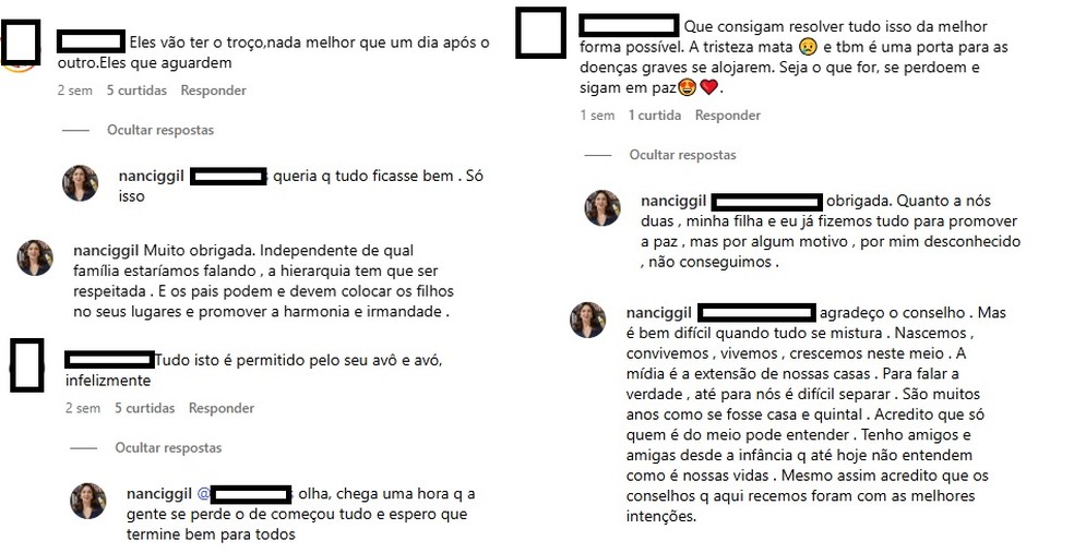 Filha de Raul Gil, Nanci Gil responde comentários sobre briga familiar — Foto: Reprodução/Instagram
