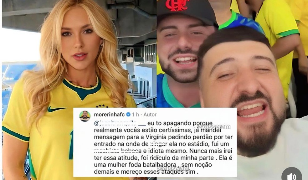 Homem diz que mandou mensagem para Virginia se desculpando &mdash; Foto: Reprodu&ccedil;&atilde;o/Instagram