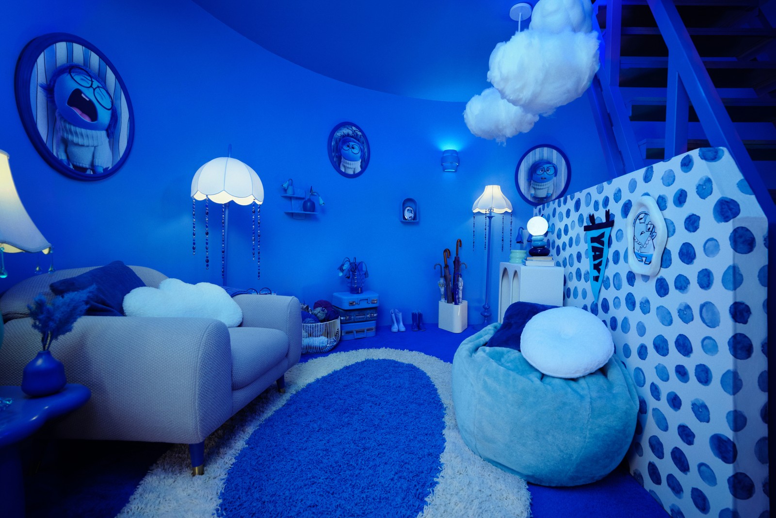 Cômodo azul, a cor da Tristeza em "Divertida mente" — Foto: Damien Maloney/divulgação