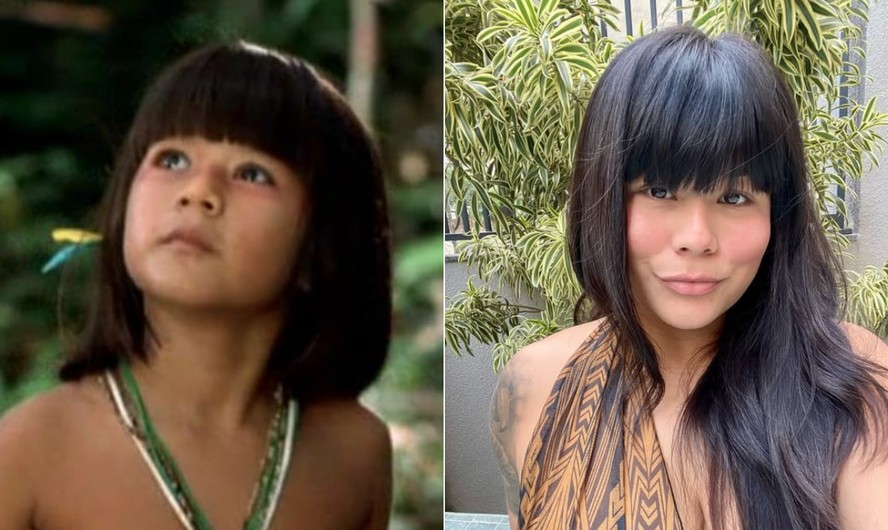 A atriz Eunice Baía em 'Tainá, uma aventura na Amazônia' e atualmente