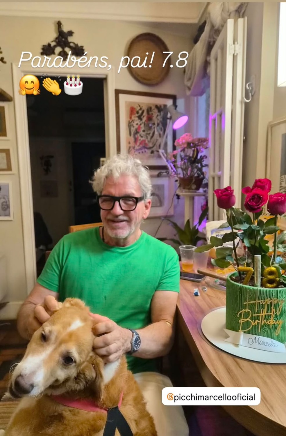 Marcello Picchi celebra 78 anos — Foto: Reprodução/Instagram