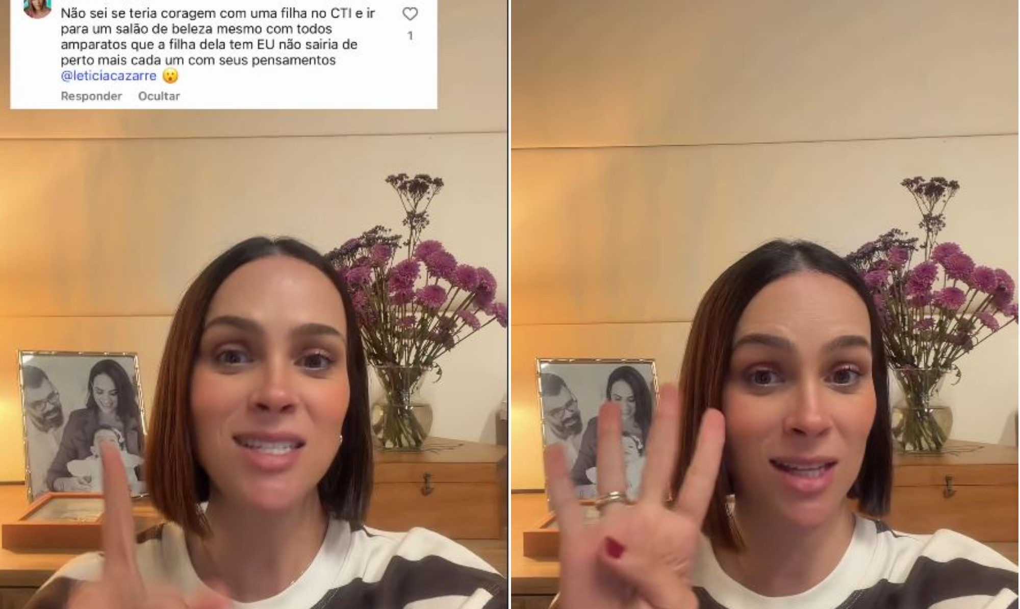 Leticia Cazarré rebate críticas e explica por que continua se cuidando enquanto filha está internada: 'Muito rápidos em julgar'