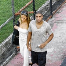 Joana, na época em que namorada o jogador Adriano — Foto: Marcelo Theobald