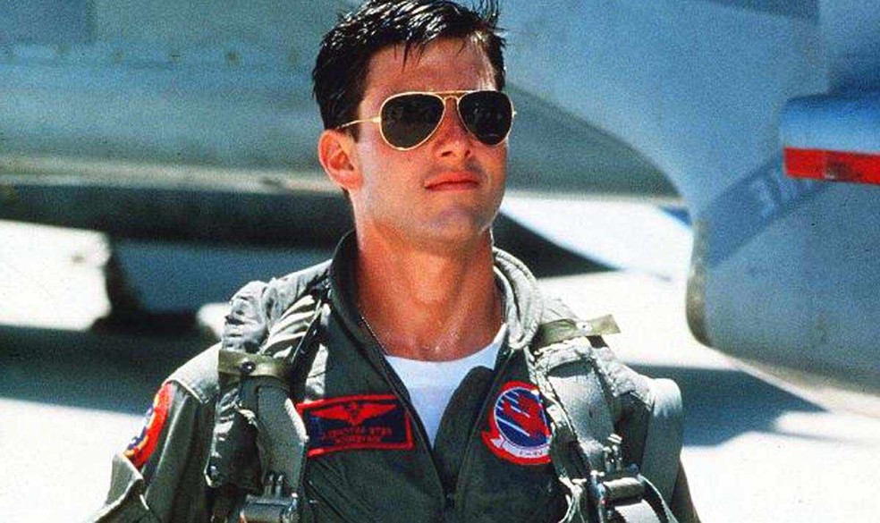 Tom Cruise é o marrentinho “Maverick” no sucesso “Top gun” — Foto: divulgação