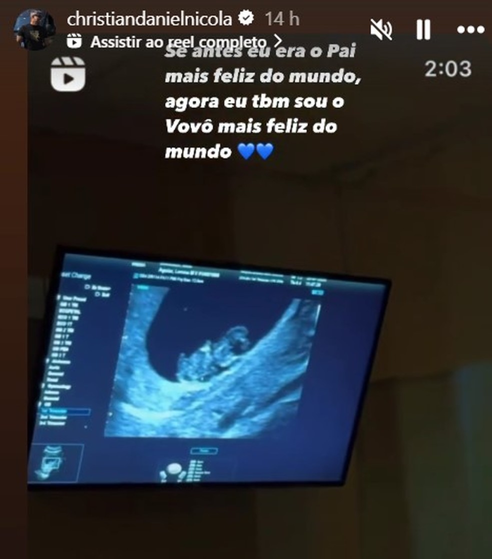Reação do pai de MC Daniel ao saber que será avô — Foto: Reprodução/Instagram