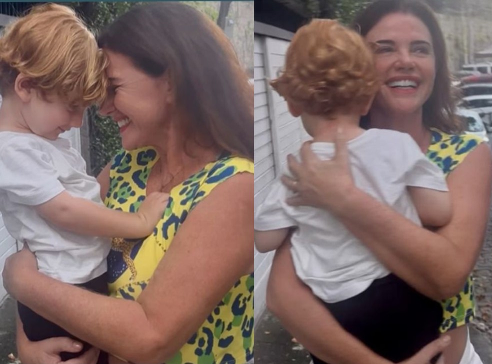 Luma de Oliveira com o neto, Thor II — Foto: Reprodução/Instagram