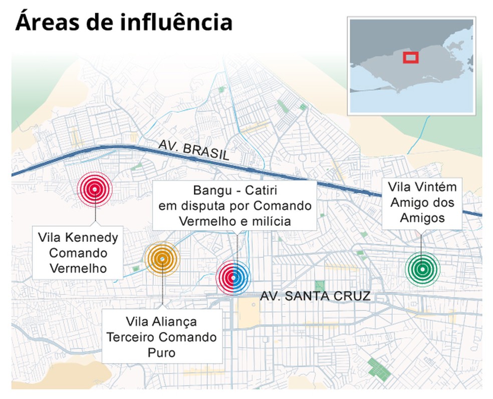 Região da Vila Aliança, na Zona Oeste, sofre com atuação do Comando Vermelho, Terceiro Comando Puro, Amigo dos Amigos e milícia — Foto: Equipe de Arte