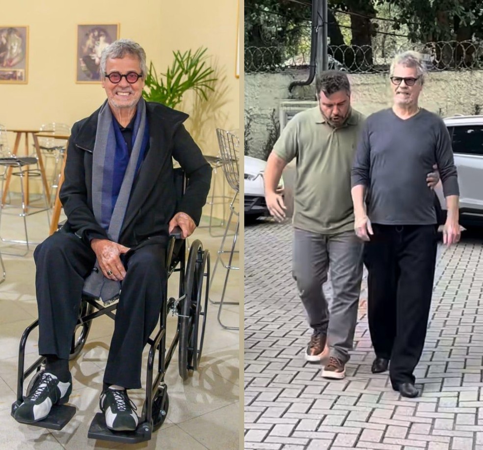 Carlinhos de Jesus mostra evolu&ccedil;&atilde;o no tratamento para voltar a andar ap&oacute;s diagn&oacute;stico de bursite &mdash; Foto: Instagram