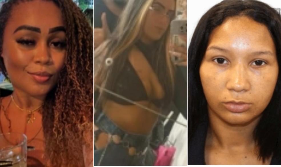 À esquerda, Mayara Ketelyn Américo da Silva, de 26, ao centro, Raiane Campos de Oliveira, de 27 anos, e, à direita, Amanda Couto Deloca, de 23 anos. — Foto: Reprodução