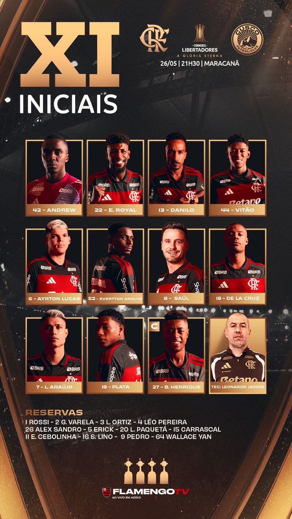 Após sucessivas falhas de Rossi, Andrew recebe oportunidade no Flamengo ...